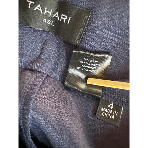 NEW Tahari ASL Wide Leg Pants Slacks Womens 4 Work Office Career Corporate Navy - Picture 7 of 7
